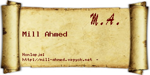 Mill Ahmed névjegykártya